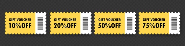 Gift voucher icon set. coupon certificate. vector line icon for business and advertising