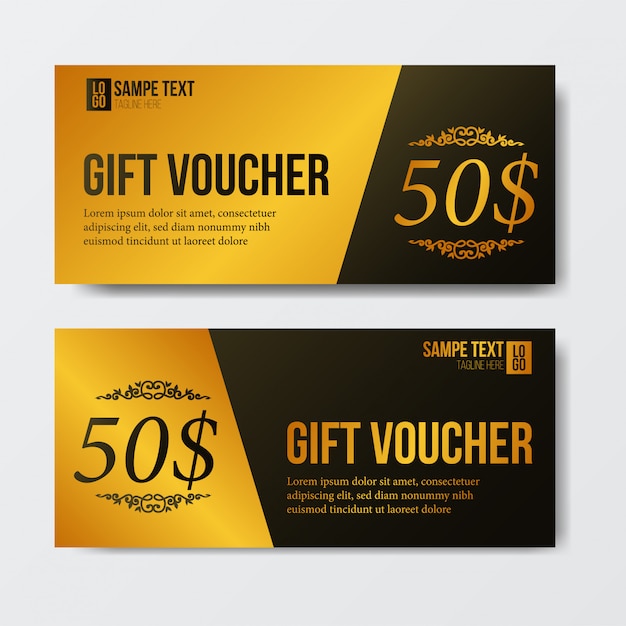 Gift voucher label invitation template