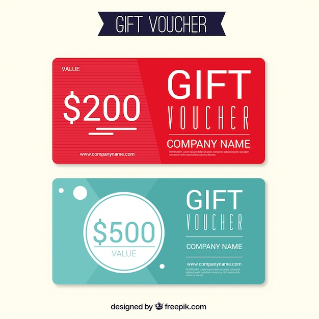 Gift voucher set in two colors