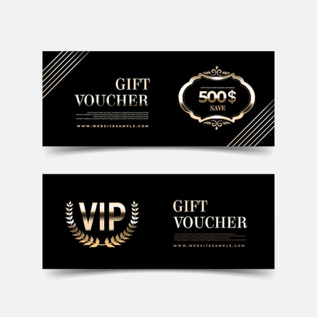 Gift voucher sjabloon gouden stijl