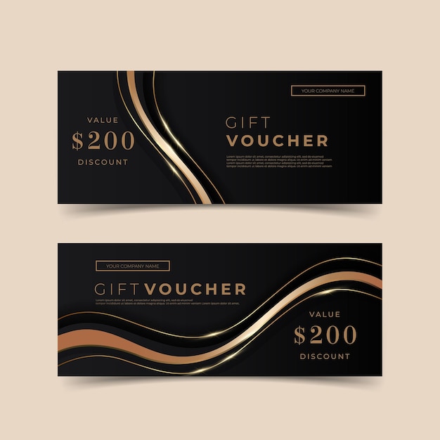 Gift voucher sjabloon gouden stijl