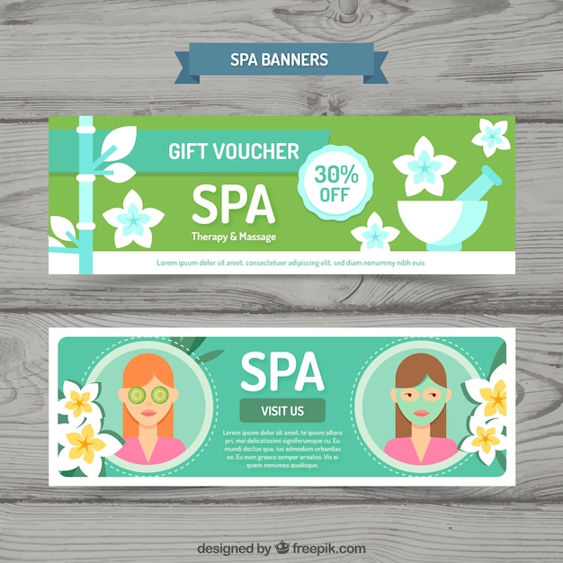 Vector gift voucher for the spa