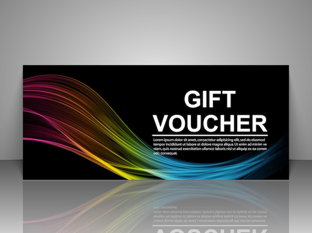 Gift voucher template. abstract futuristic wave design