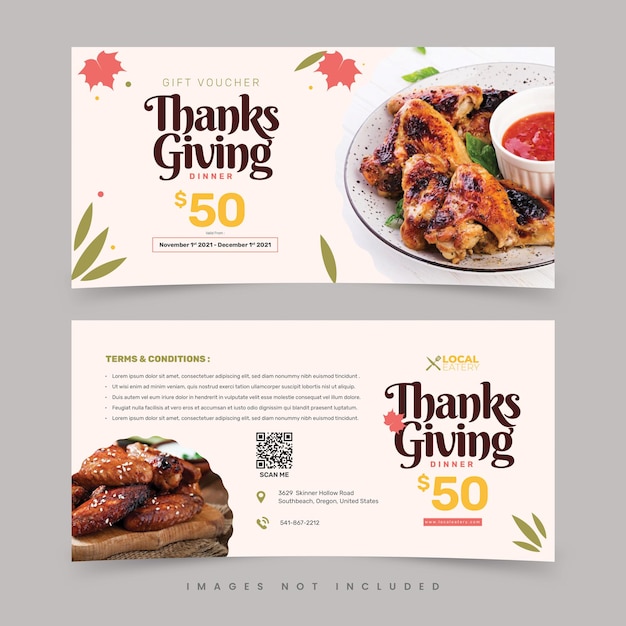 Gift voucher template design premium vector