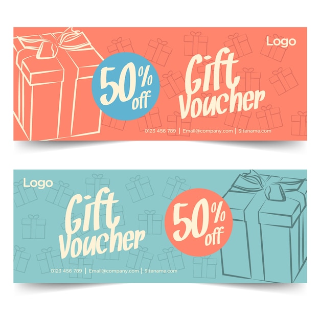 Vector gift voucher template design