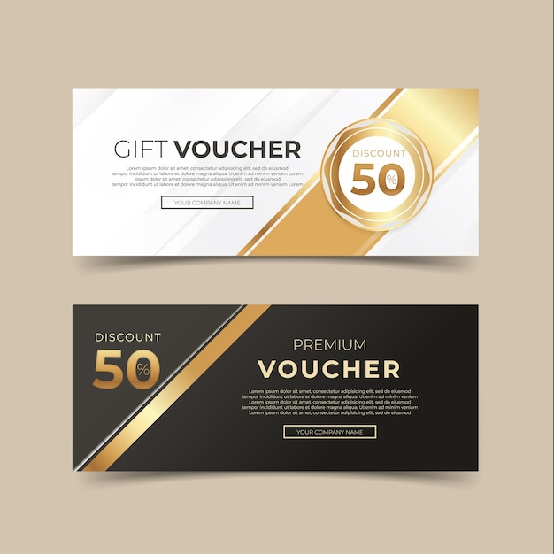 Gift voucher template golden style