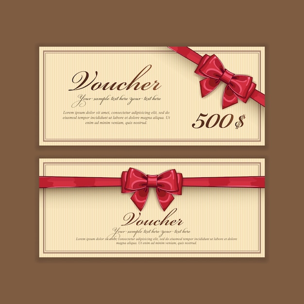 Vector gift voucher template layout