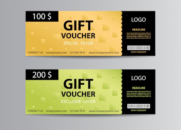 Gift voucher template set