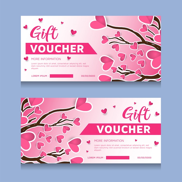 Vector gift voucher template for valentines day