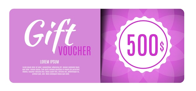 Gift Voucher Template Vector Illustration for Your Business