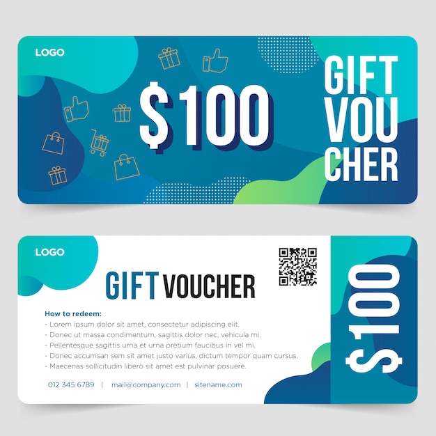 Gift voucher template with abstract background