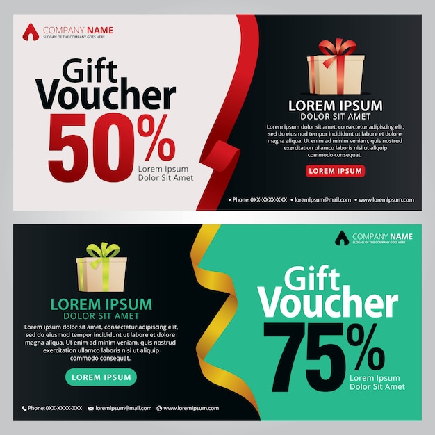 Gift voucher template with clean and modern pattern.