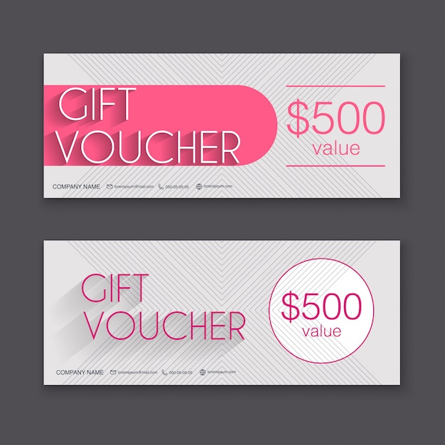 Gift voucher template with colorful pattern