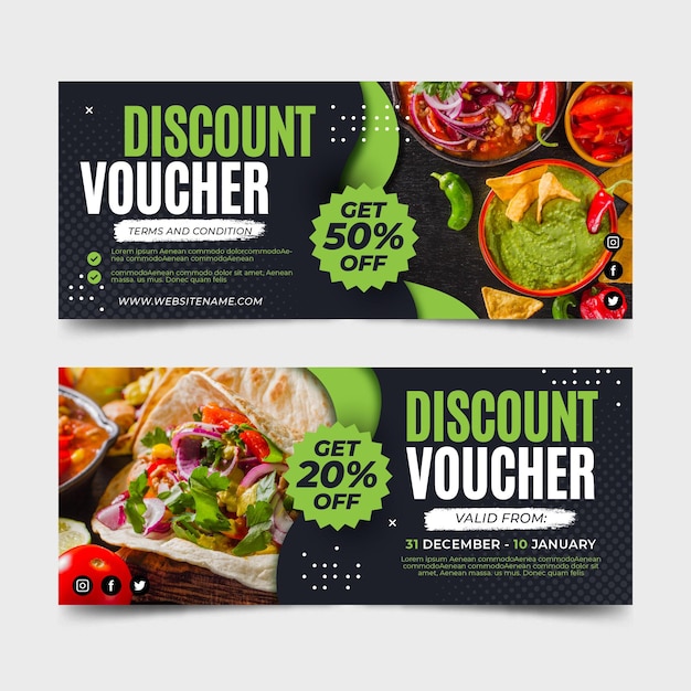 Vector gift voucher template with discount