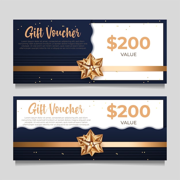 Vector gift voucher template with golden style