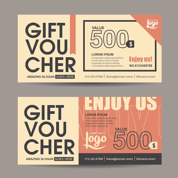 Vector gift voucher template