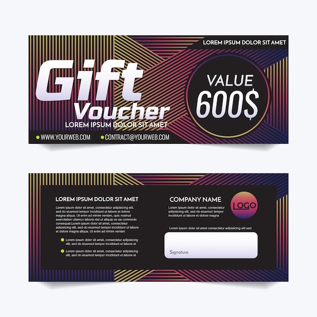 Gift voucher vector achtergrond voor banner, poster, flyer