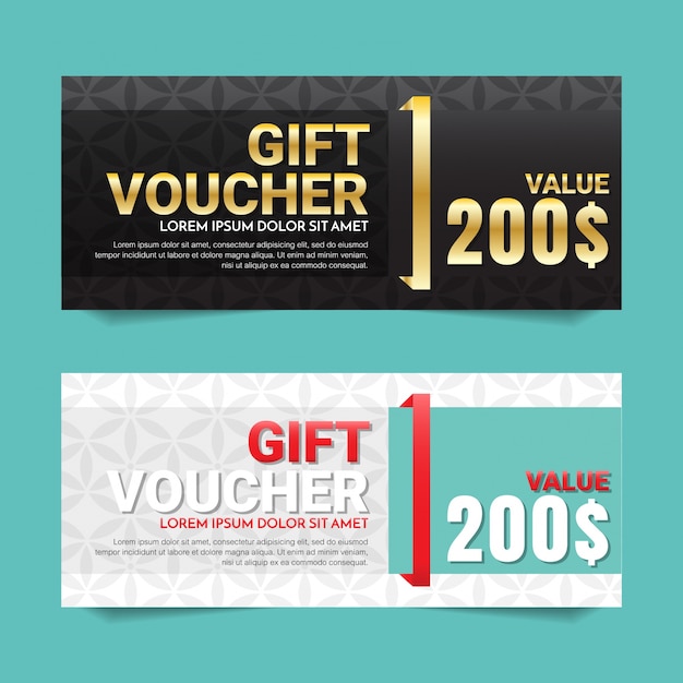Gift voucher vector background for banner, poster, flyer