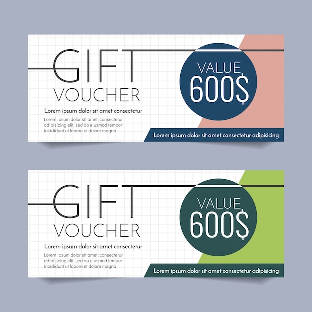 Gift voucher sfondo vettoriale per banner