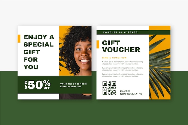 Gift voucher with discount template