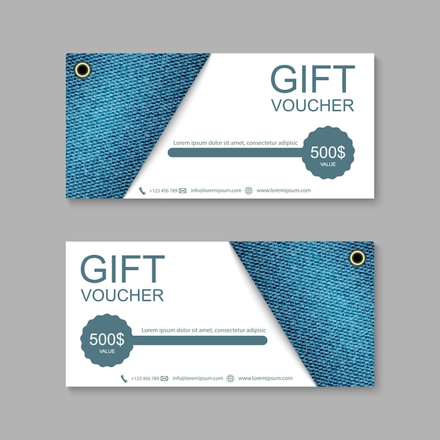gift voucher with jean texture