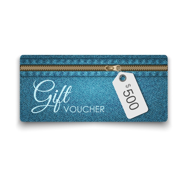 Gift voucher with jean texture