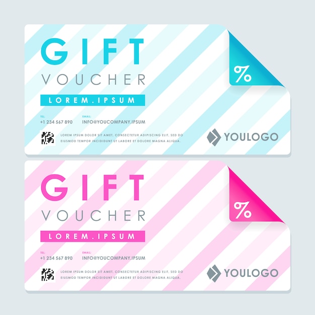 Gift voucher with lines template