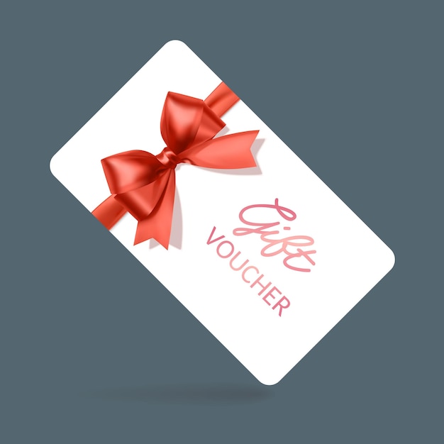 Gift Voucher with Red Ribbon and Bow