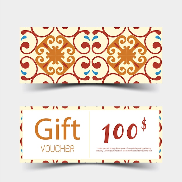 Gift vouchers set. Colorful design, on white background.