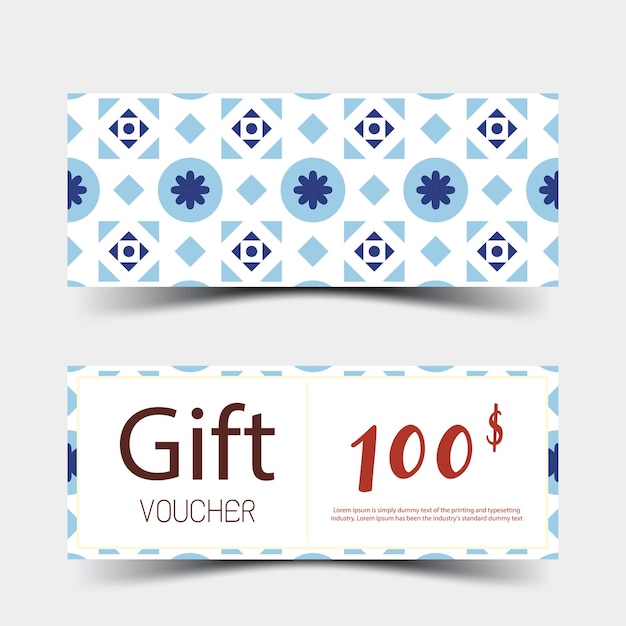 Gift vouchers set colorful design