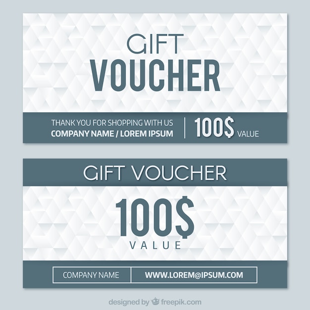 Vector gift vouchers with abstract polygons