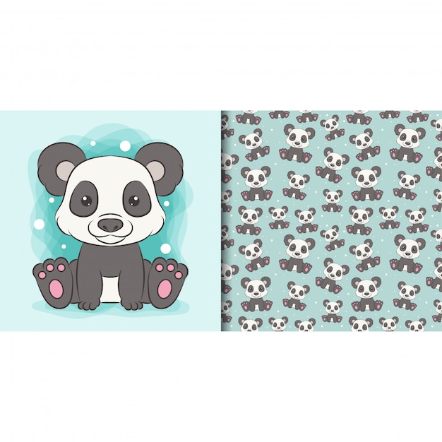 Gift wrap with cute panda images