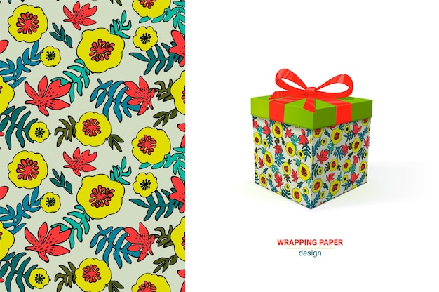 Vector gift wrapping design