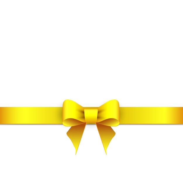 Gift yellow ribbon bow isolated on white