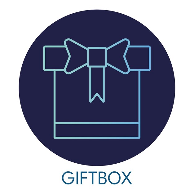 라운드 배경에 Giftbox 그라데이션 아이콘