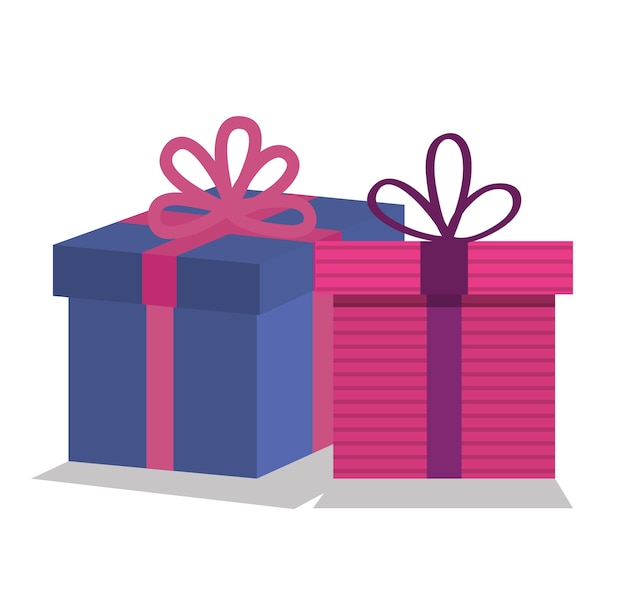 giftbox presents set icons vector illustration design