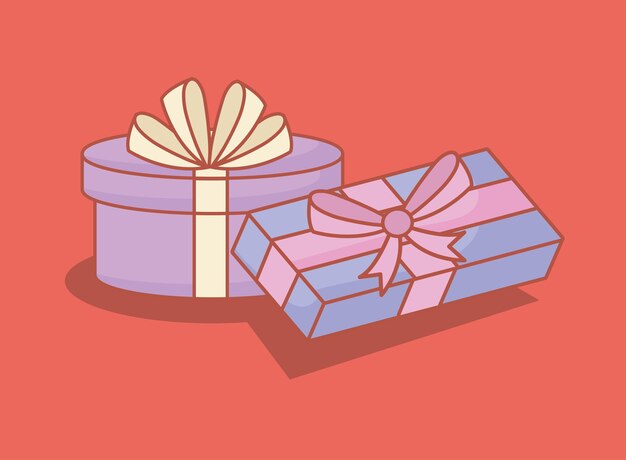 gifts boxes presents icons vector illustration design