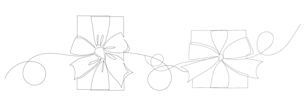 Vector gifts continuous line drawing vector sketch