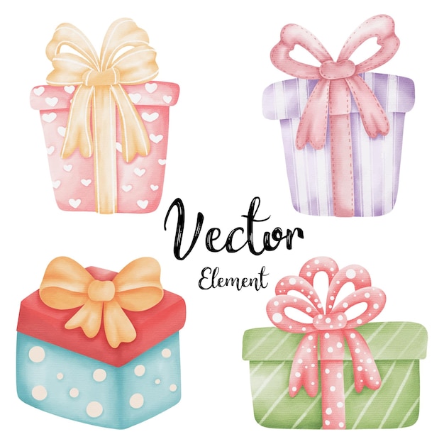 Vector giftsbox elements
