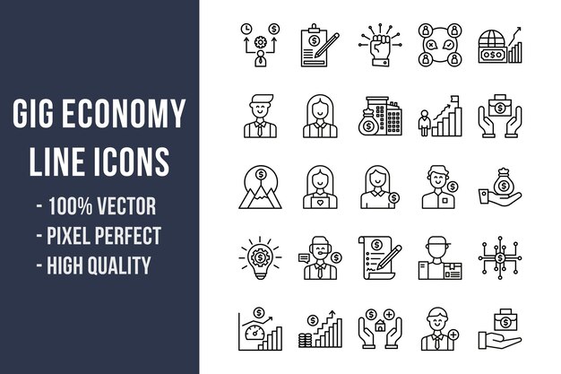 Gig Economy Line Icons