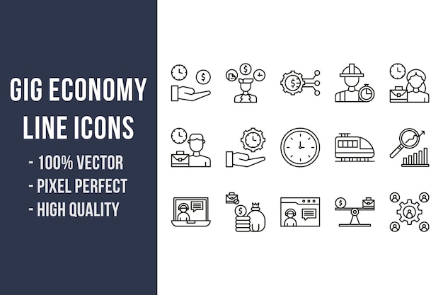 Gig economy line icons