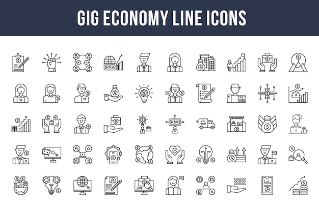 Gig Economy Line Icons