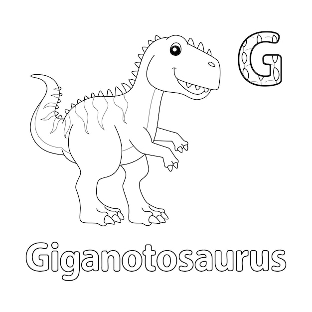 Giganotosaurus Alphabet ABC Coloring Page G