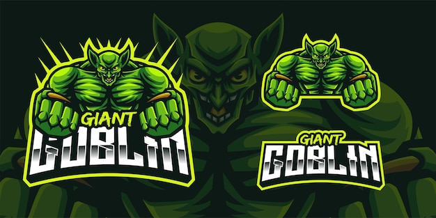 Gigantische goblin mascotte-logo voor gaming twitch streamer gaming esports youtube facebook
