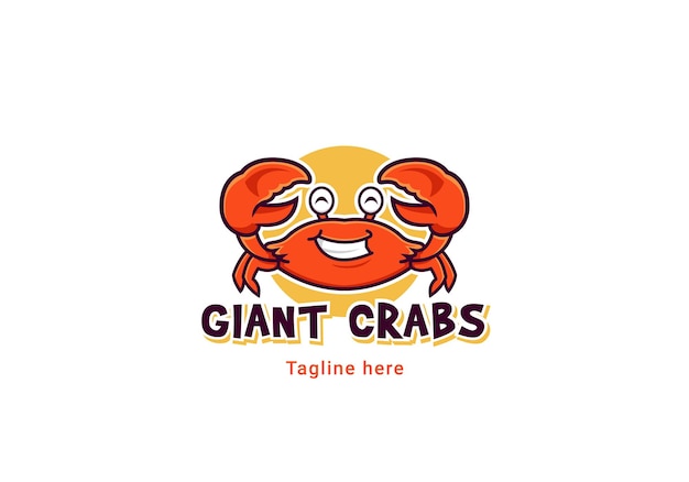 Gigantische krab zeevruchten logo