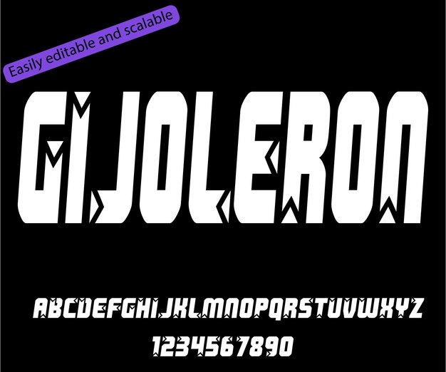 Vector gijoleron uniek geometrisch cirkelvormig display en elegante alfabetlettertypevectorset