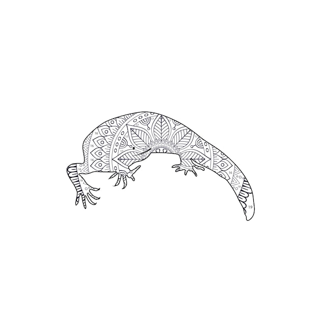 Gila monster numbering Animal Mandala coloring page