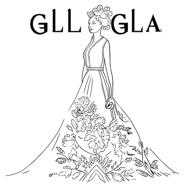 Vettore gilga fusion of fashion and art senza immagine vettoriale illustrazione line art