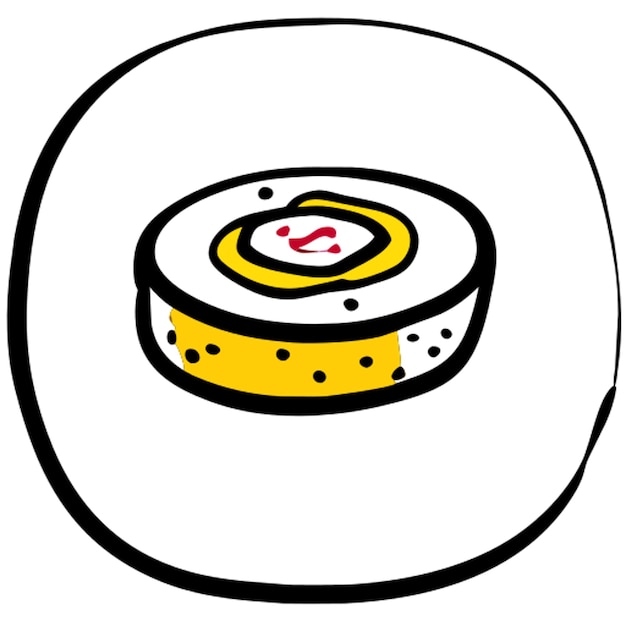 Vector gimbap icon doodle fill