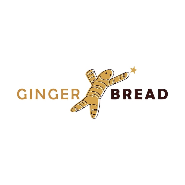 Имбирный хлеб дизайн логотипа печенье, кондитерские изделия и пекарня
